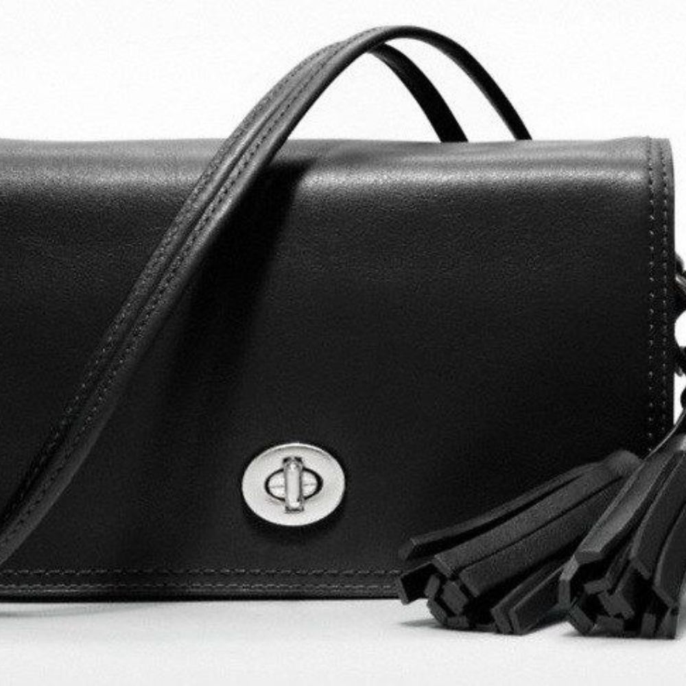 Coach legacy penny purse black with silver NWOT